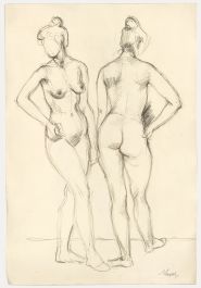 E.P. Clapholt - Mid 20th Century Pen and Ink Drawing, Angles of the Nude Model