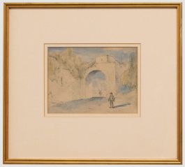 Early 19th Century Watercolour - Exploring Ruins