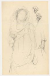 Attrib. John Cluysenaar (1899-1986) - Graphite Drawing, Study of a Hooded Lady 