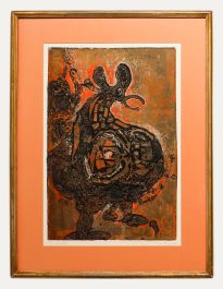 Ann Brunskill - Framed Contemporary Etching, Rooster