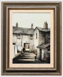 Laurence Rushton (1919-1994) - Framed 20th Century Oil, Hanging out the Washing