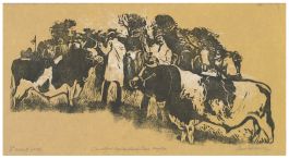 Percy Drake-Brookshaw (1907-1993) - 1984 Woodcut, Camelford Agricultural Show