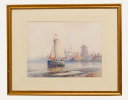 Wilfred Knox (1884-1966) - Framed Watercolour, Amsterdam Harbour