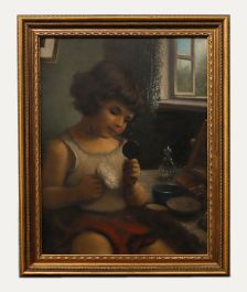 Morton - Early 20th Century Oil, At the Dressing Table