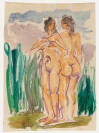 20th Century Watercolour - Nude Pair