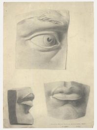 William Henry Ladd - 1910 Graphite Drawing, Details from the Statue of David