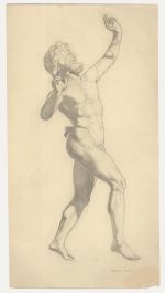 William Henry Ladd - Early 20th Century Graphite Drawing, Dancing Faun