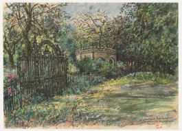 Norah K. Rogerson - 20th Century Watercolour, The Garden Gate, Renishaw Hall