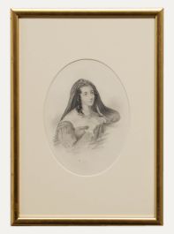 H.O. Collins - 1835 Graphite Drawing, Italian Beauty