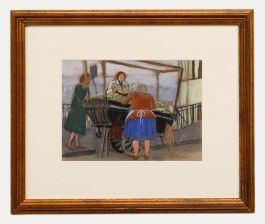 Georges Pacouil (1903-1996) - Framed Mid 20th Century Gouache, The Fruit Cart