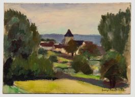 Georges Pacouil (1903-1996) - 1955 Oil, Village in The Valley