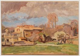 Bertrand Py (1895-1973) - Mid 20th Century Oil, Plou, France