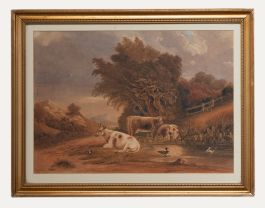 W. Graham  - 19th Century Watercolour, Resting Cattle