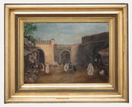 19th Century Oil - North African Scene, Market Square