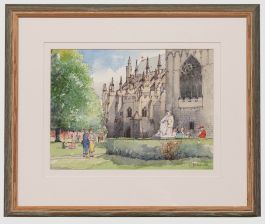 Colin Marshall  - 20th Century Watercolour, Cathedral Green
