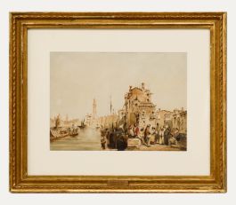 Attrib. Edward Pritchett (1808-1894) - Watercolour, A Side Canal In Venice