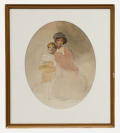 Attrib. William Clarkson Stanfield (1793-1867) - Watercolour, Mother & Child