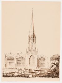 Charles Newport Bolton - 1835 Etching, Church Study