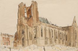 William Warden (1908-1982) - 1945 Watercolour, Liebfrauenkirche, Dusseldorf