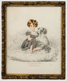 Early 20th Century Graphite Drawing - The Faithful Friend