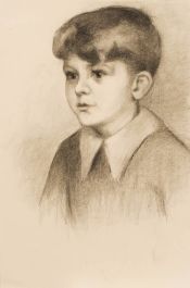 G. Querville - Early 20th Century Graphite Drawing, Study of a Boy