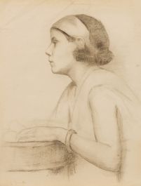 G. Querville - Early 20th Century Graphite Drawing, Young Woman