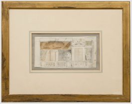 Continental School 18th Century Watercolour - Architectural Drawing