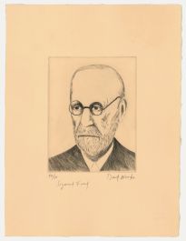 David Wurtzel (1935-2014) - 1976 Etching, Sigmund Freud