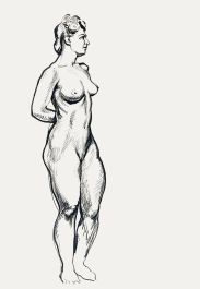 William Greengrass (1896-1970) - Mid 20th Century Ink Drawing, Standing Nude