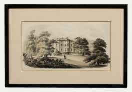 19th Century Watercolour - Stroll in the Manor Gardens