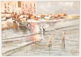 Andre Casabonne (1922-1950) - Mid 20th Century Oil, Mediterranean Harbour