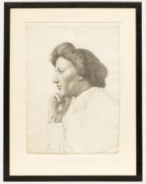 William Henry Ladd - Early 20th Century Graphite Drawing, Woman in Profile