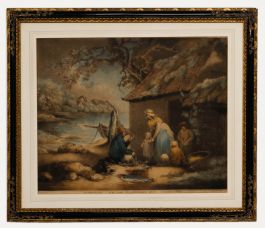 Smith after Morland - 1799 Mezzotint, The Fisherman's Hut