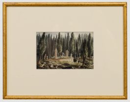 Early 20th Century Watercolour - Turkish Cemetery