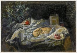 George Weissbort (1928-2013) - 20th Century Oil, Bread and Tomato Plant