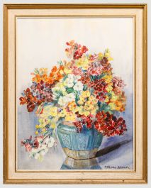 Marion Broom RWS (1878-1962) - Framed Watercolour, Flowers in a Chinese Vase
