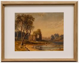 Circle of John Varley - Framed Early 19th Century Watercolour, Church Ruins