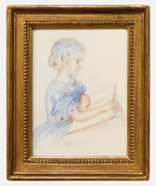 Late 19th Century Watercolour - Little Girl Reading