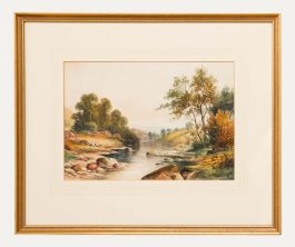 William Henry Mander (1850-1922) - Framed Watercolour, Resting by the River