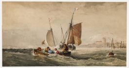 19th Century Watercolour - British & French Sailing Boats