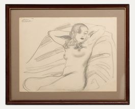 Beson  - 20th Century Graphite Drawing, Reclining Nude