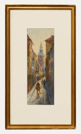 Charles John de Lacy (1856-1936) - Framed Watercolour, A Street in Ostend 