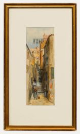 Charles John de Lacy (1856-1936) - Framed Watercolour, A Belgium Street Scene