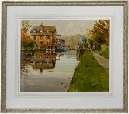 John Haskins (b.1938) - 20th Century Acrylic, On The Canal