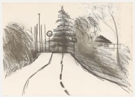 Julian Dyson (1936-2003) - 20th Century Graphite Drawing, Pine Tree Road