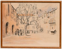 Allan Keith Hill (1910-2000) - Pen and Ink Drawing, Converstaions in the Square