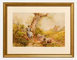 B. Wish - Framed Late 19th Century Watercolour, The Toy Boat Race
