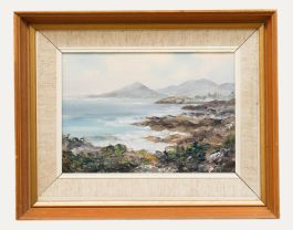 Framed 20th Century Oil - The White Strand