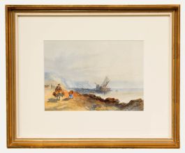 Framed Late 19th Century Watercolour - Off to Sell the Catch