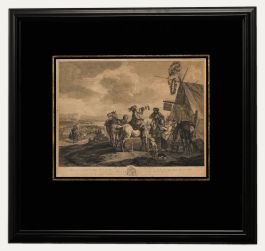 Pierre François Beaumont (1719-1777) - Engraving, Cavalry at a Sutler's Booth